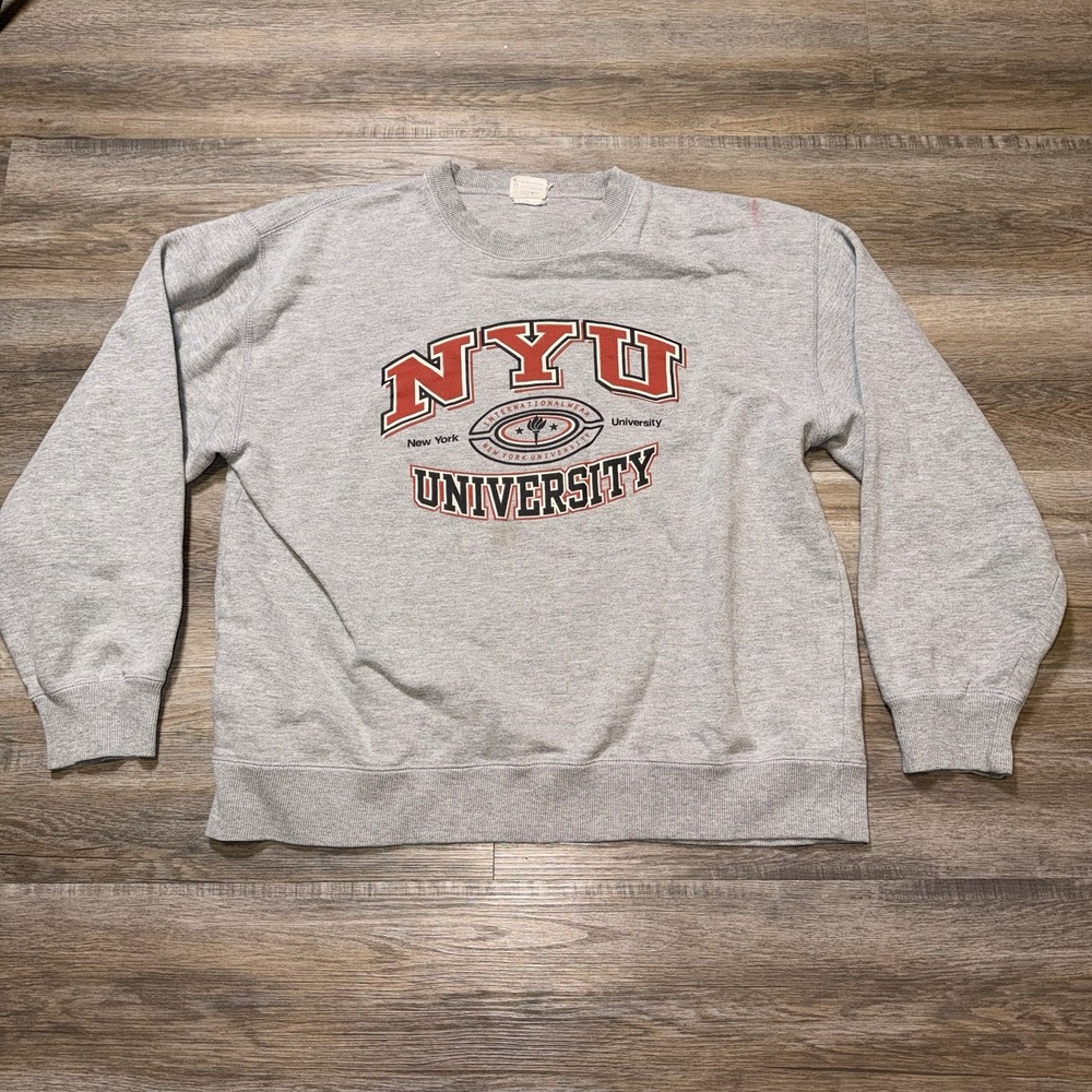 VTG 1990s New York University Crewneck Mens XL Graphic Logo Spell-Out Old Tag